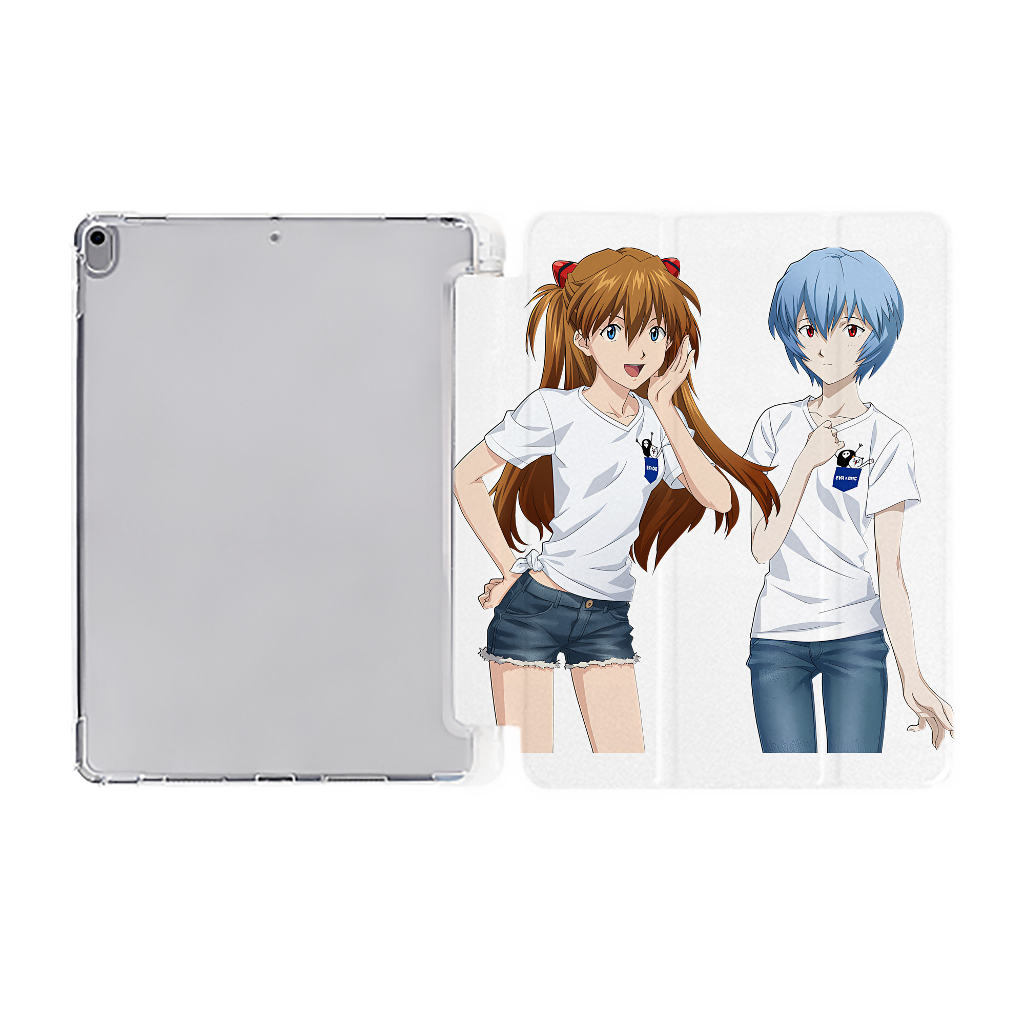（画像用） EVA 新世紀エヴァンゲリオン IPad ケース ペン収納付き 三つ折りスタンド PUレザー×シリコン 対応機種9.5/10.5/10.9インチ